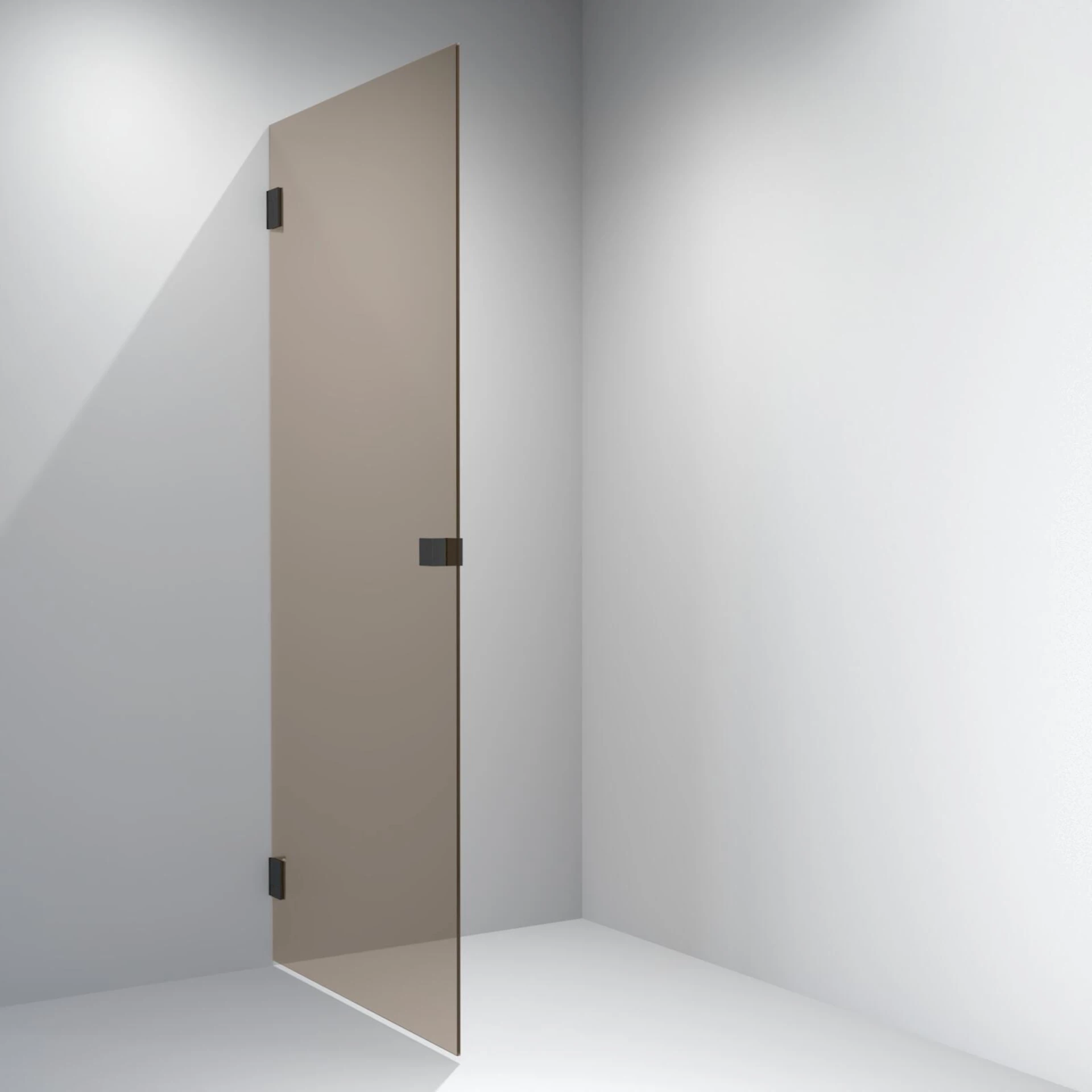 NRF1395756 - Dusjdør rett EMIL 90x200cm bronse glass, sort matt - 